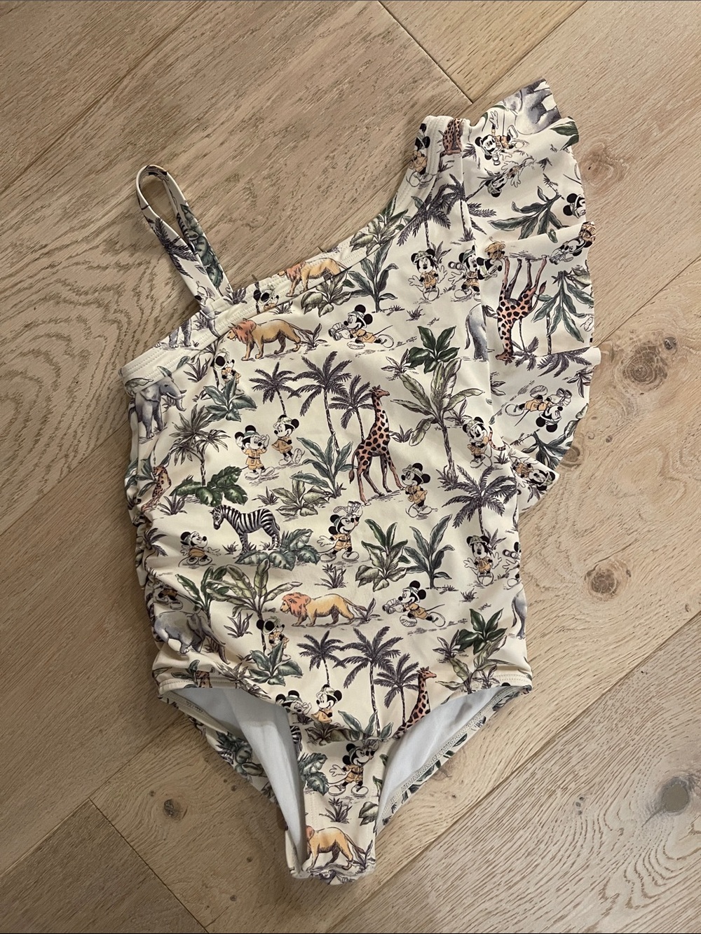 JANIE and JACK Mickey’s safari print girls swimsuit size 8